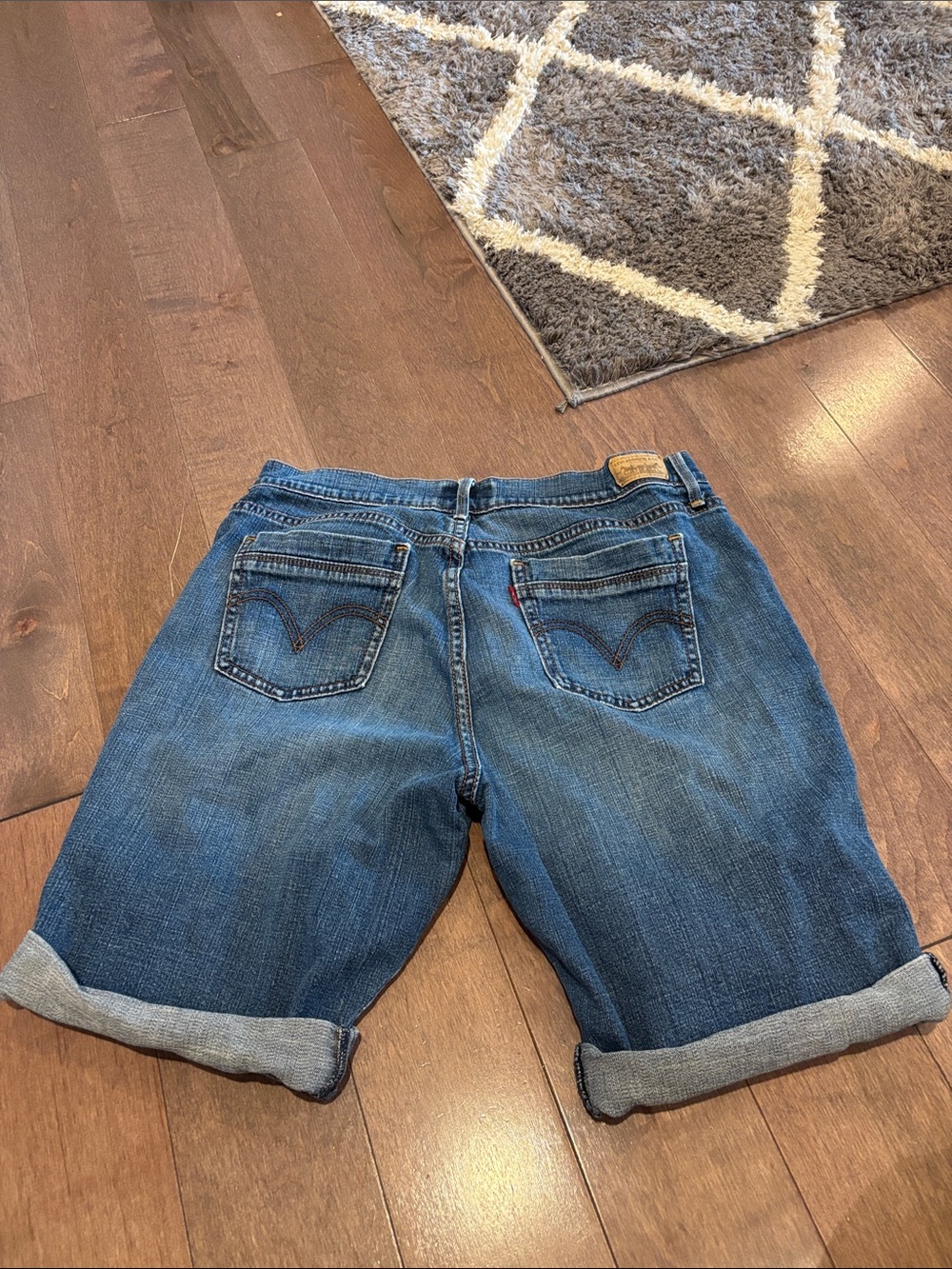 Levi's Rolled Cuff Denim Shorts - Blue